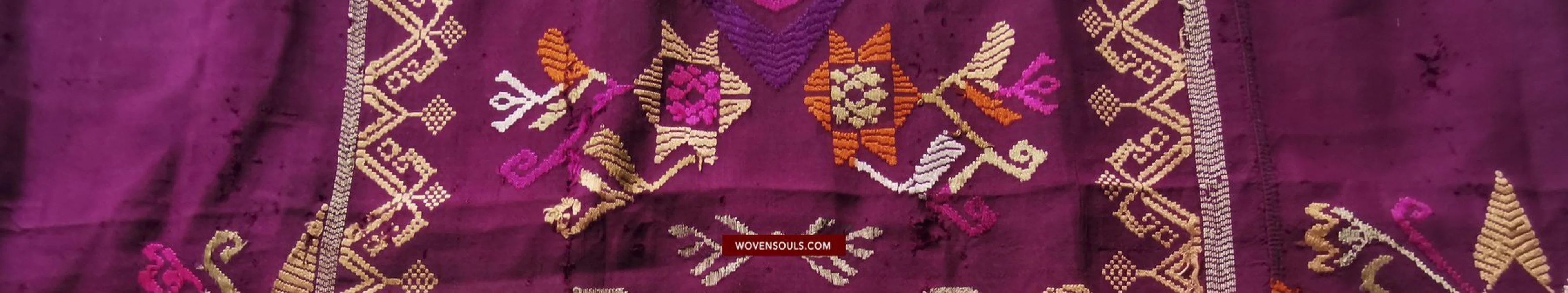 1442 SOLD Antique Bali Silk Songket Textile with Figurative Motifs