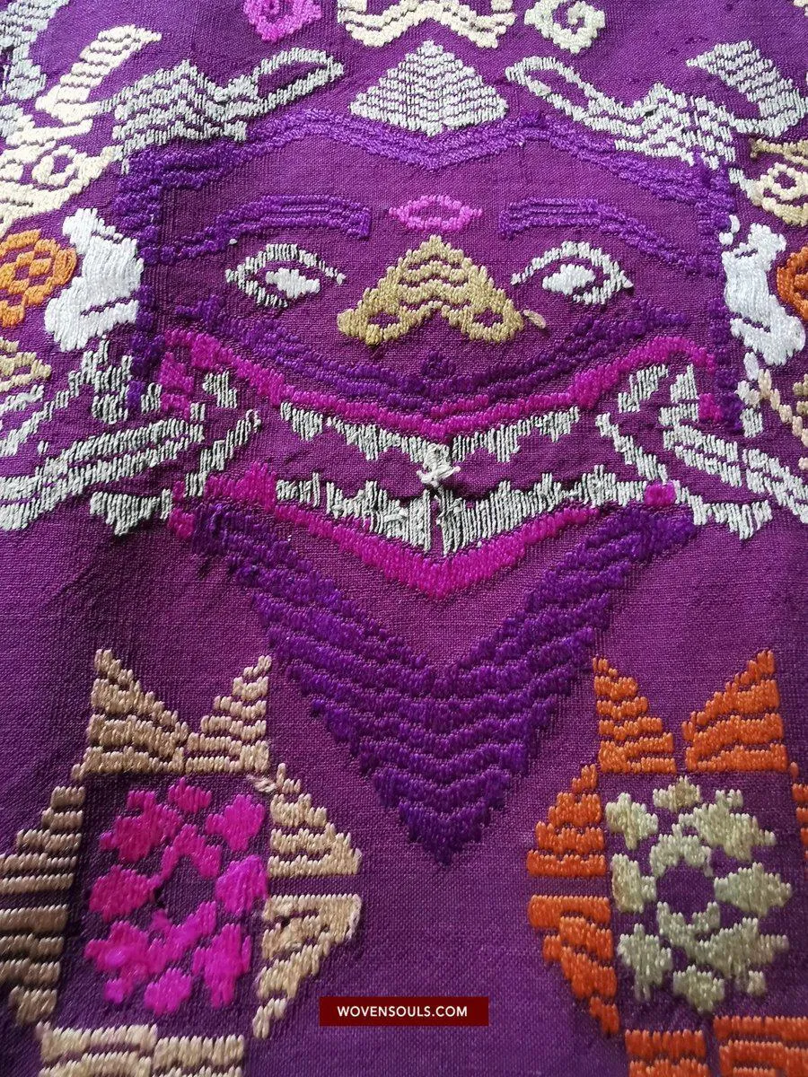 1442 SOLD Antique Bali Silk Songket Textile with Figurative Motifs