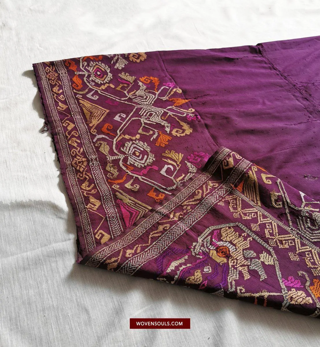 1442 SOLD Antique Bali Silk Songket Textile with Figurative Motifs