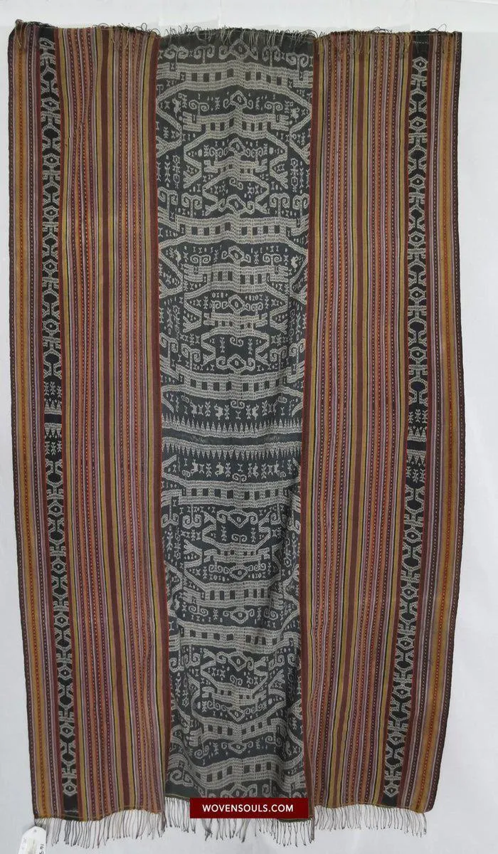 1451 SOLD Old Figurative Ikat Timor w Anthropomorphic figures