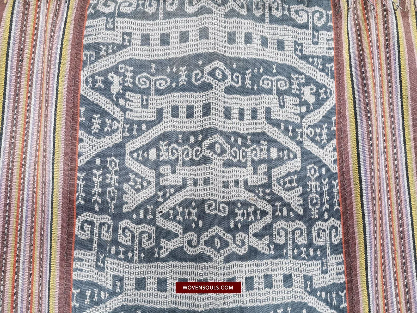 1451 SOLD Old Figurative Ikat Timor w Anthropomorphic figures