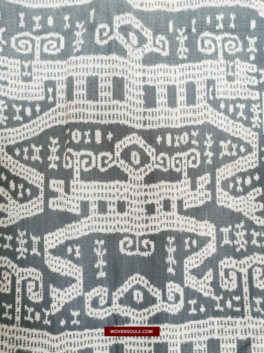 1451 SOLD Old Figurative Ikat Timor w Anthropomorphic figures