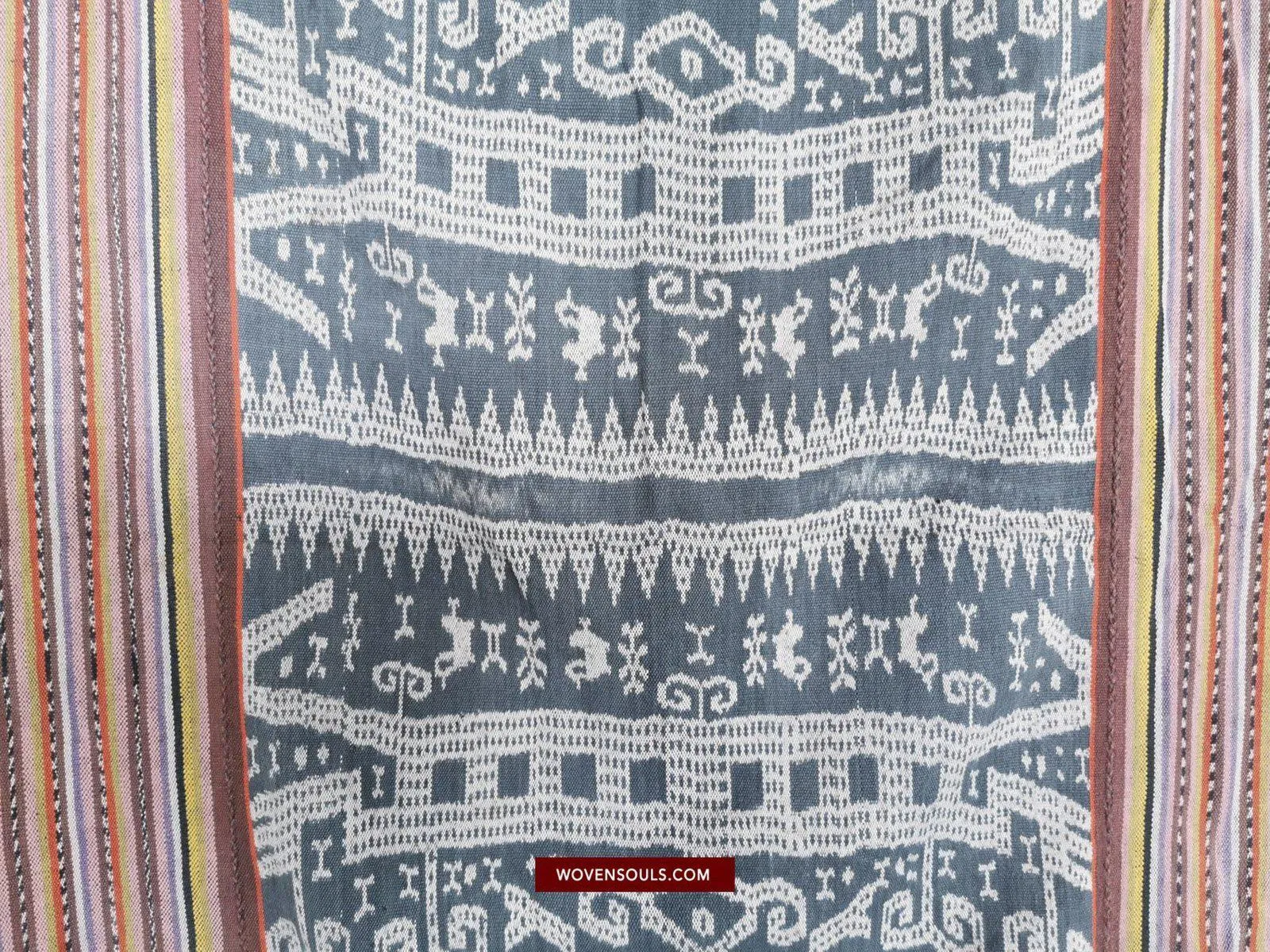 1451 SOLD Old Figurative Ikat Timor w Anthropomorphic figures