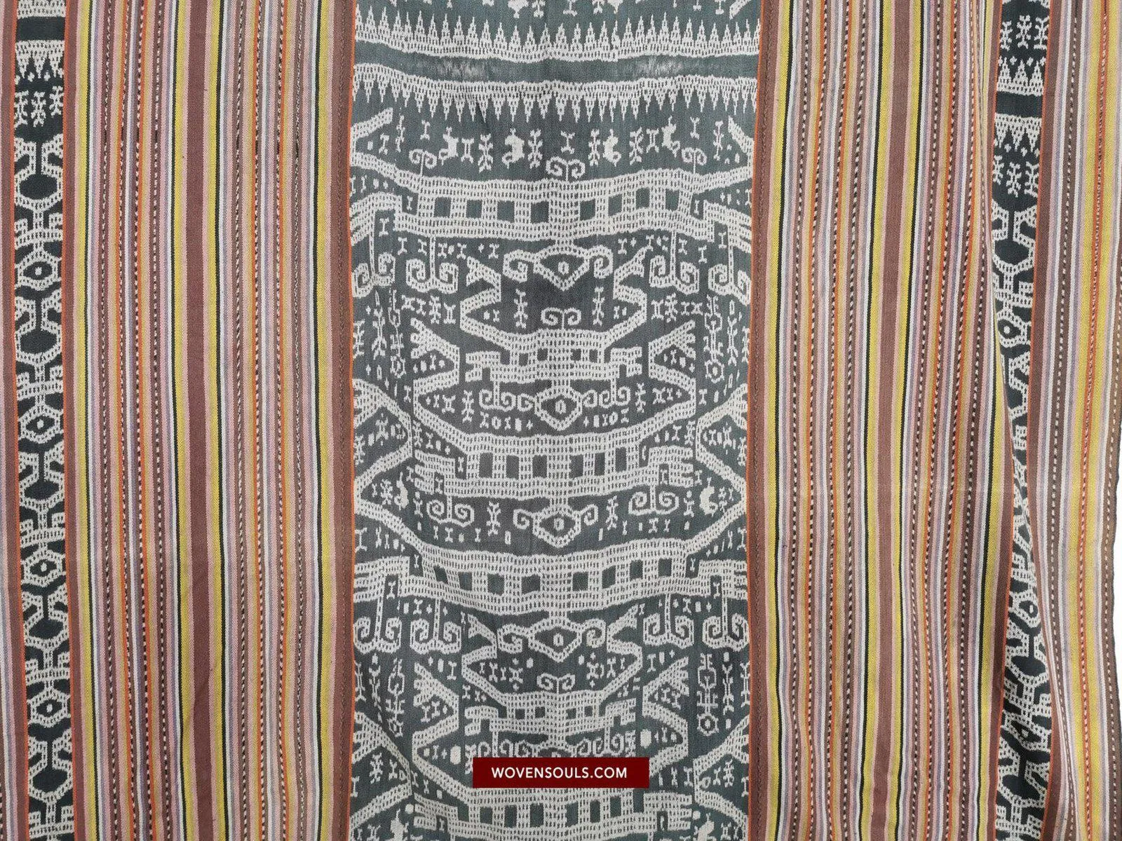 1451 SOLD Old Figurative Ikat Timor w Anthropomorphic figures