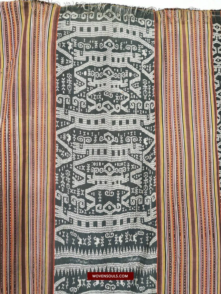 1451 SOLD Old Figurative Ikat Timor w Anthropomorphic figures