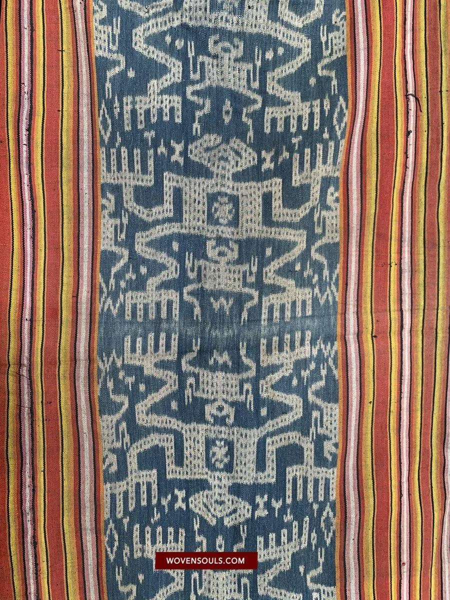 1454 Antique Figurative Ikat Timor Indonesian Textile