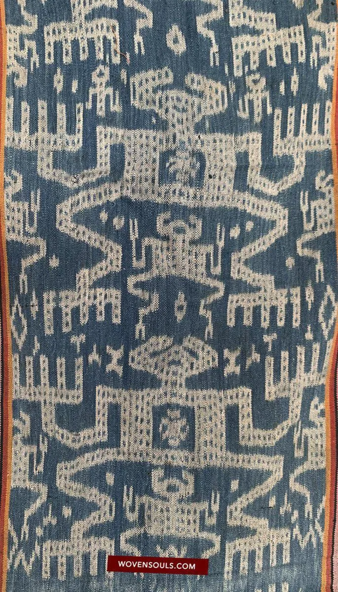 1454 Antique Figurative Ikat Timor Indonesian Textile