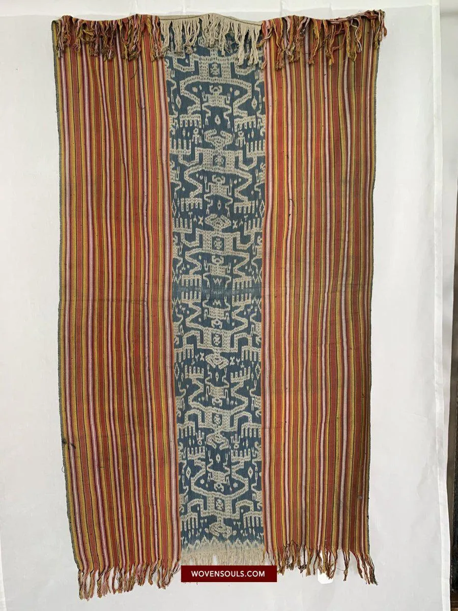 1454 Antique Figurative Ikat Timor Indonesian Textile