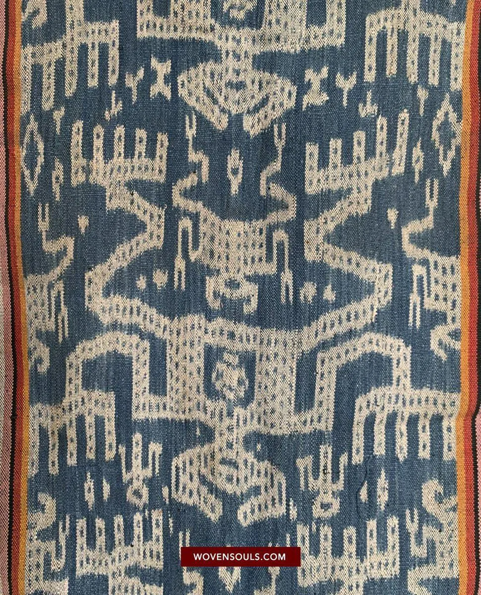 1454 Antique Figurative Ikat Timor Indonesian Textile