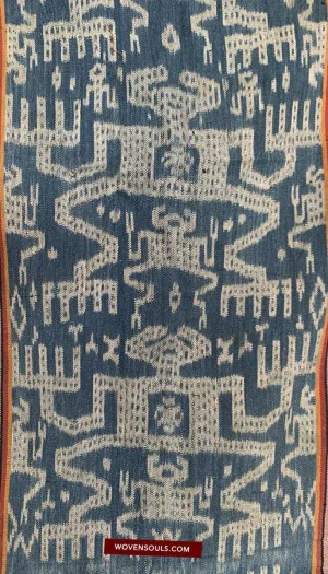 1454 Antique Figurative Ikat Timor Indonesian Textile