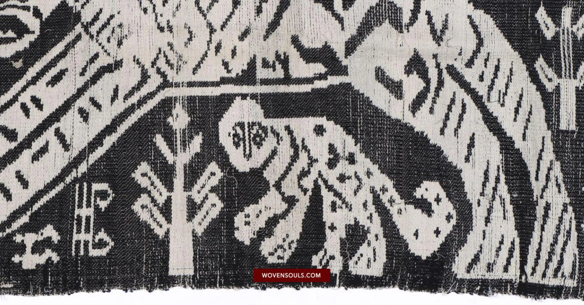 1481 SOLD Vintage Lao Tai Weaving Textile Art w Tiger Motif