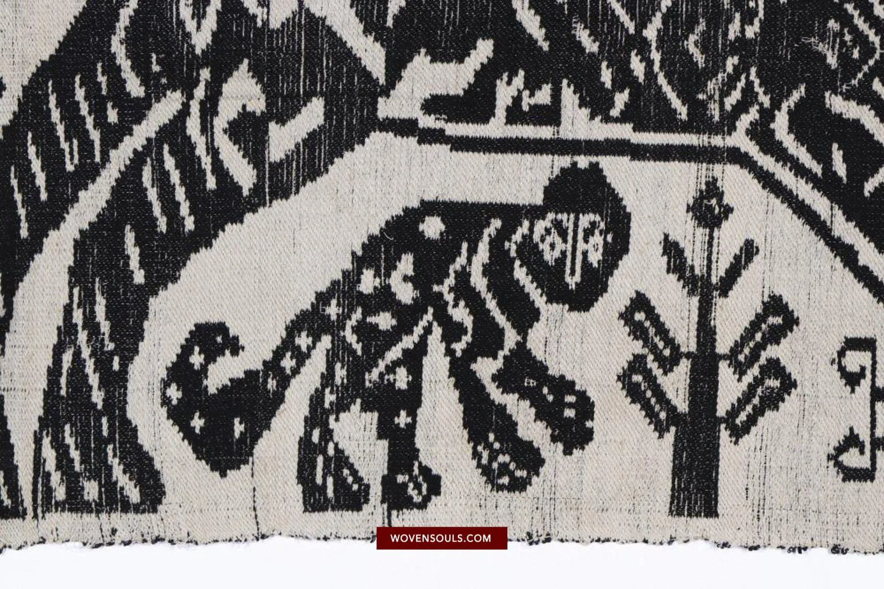 1481 SOLD Vintage Lao Tai Weaving Textile Art w Tiger Motif
