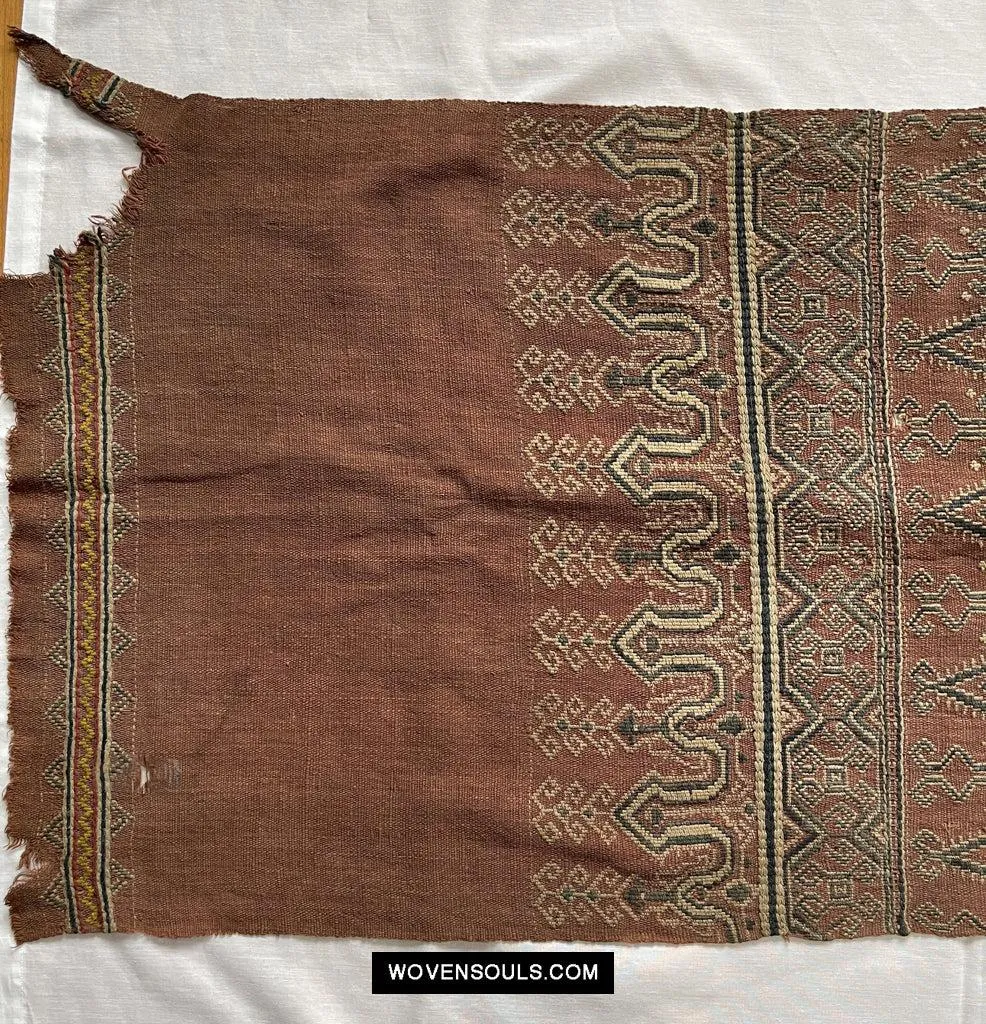 1649 Antique Iban Pua Kumbu Sungkit Textile with Human Figures