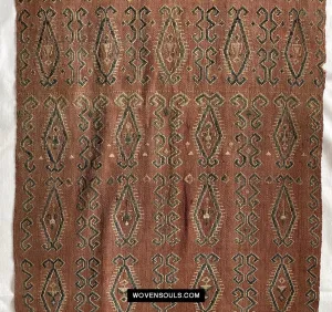 1649 Antique Iban Pua Kumbu Sungkit Textile with Human Figures