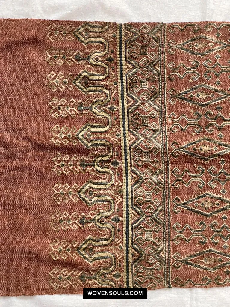 1649 Antique Iban Pua Kumbu Sungkit Textile with Human Figures