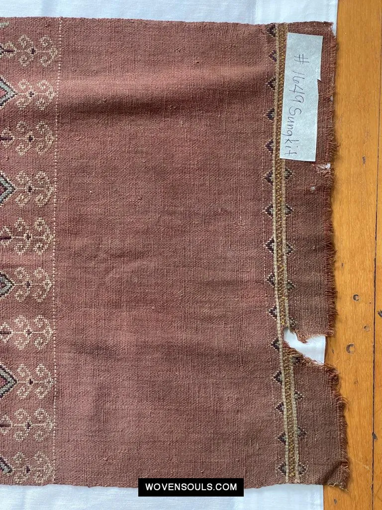 1649 Antique Iban Pua Kumbu Sungkit Textile with Human Figures