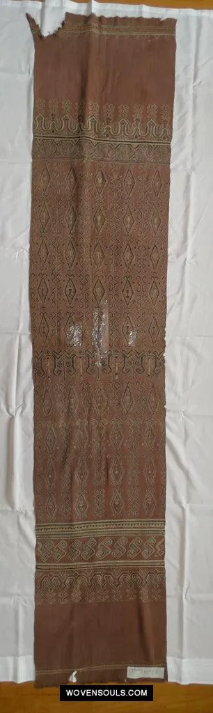 1649 Antique Iban Pua Kumbu Sungkit Textile with Human Figures