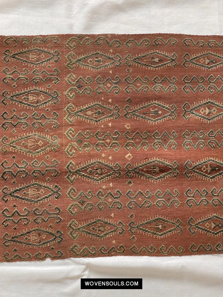 1649 Antique Iban Pua Kumbu Sungkit Textile with Human Figures