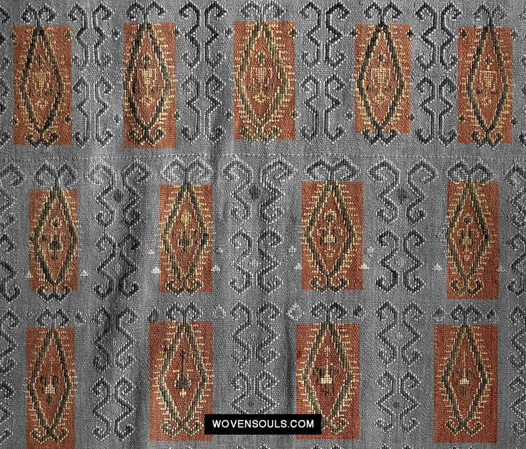 1649 Antique Iban Pua Kumbu Sungkit Textile with Human Figures