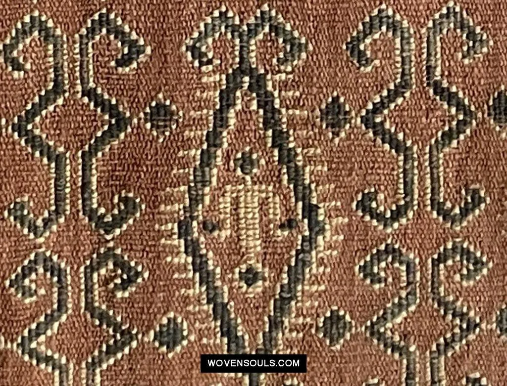 1649 Antique Iban Pua Kumbu Sungkit Textile with Human Figures