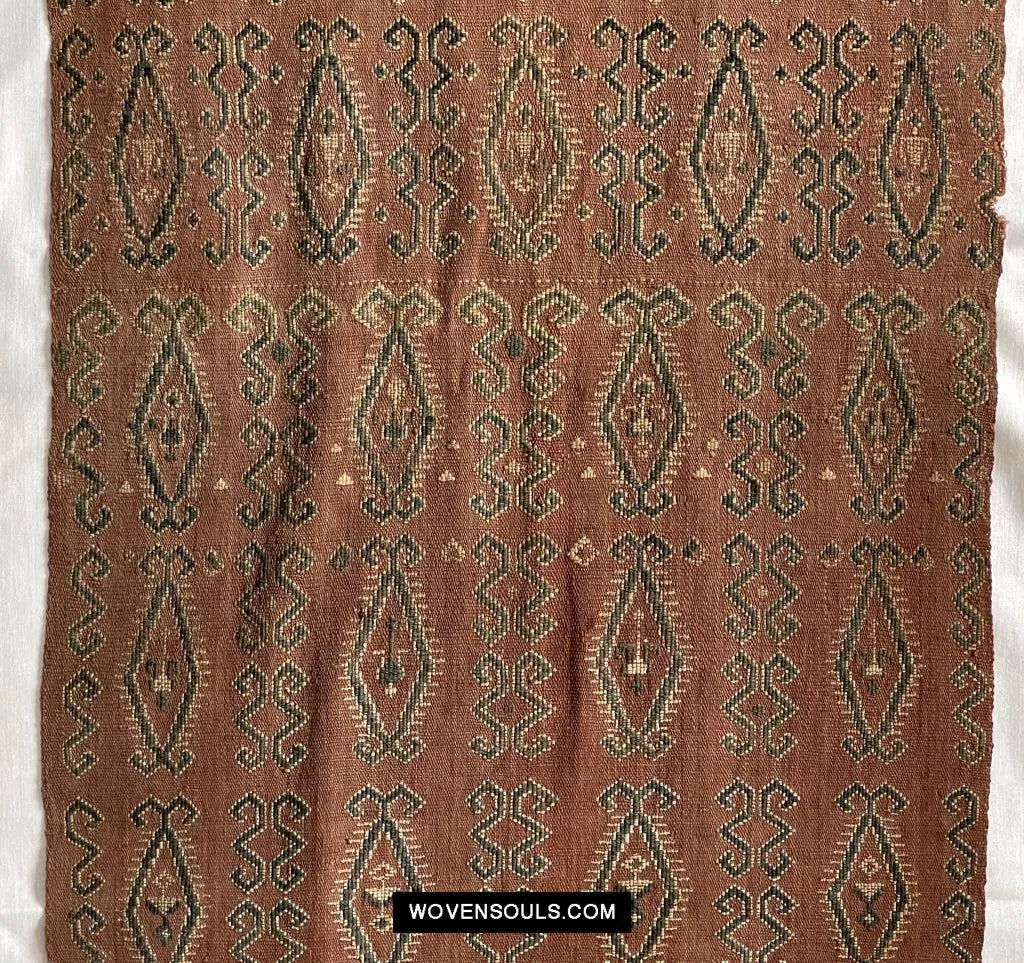1649 Antique Iban Pua Kumbu Sungkit Textile with Human Figures