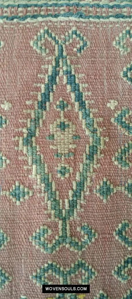 1649 Antique Iban Pua Kumbu Sungkit Textile with Human Figures