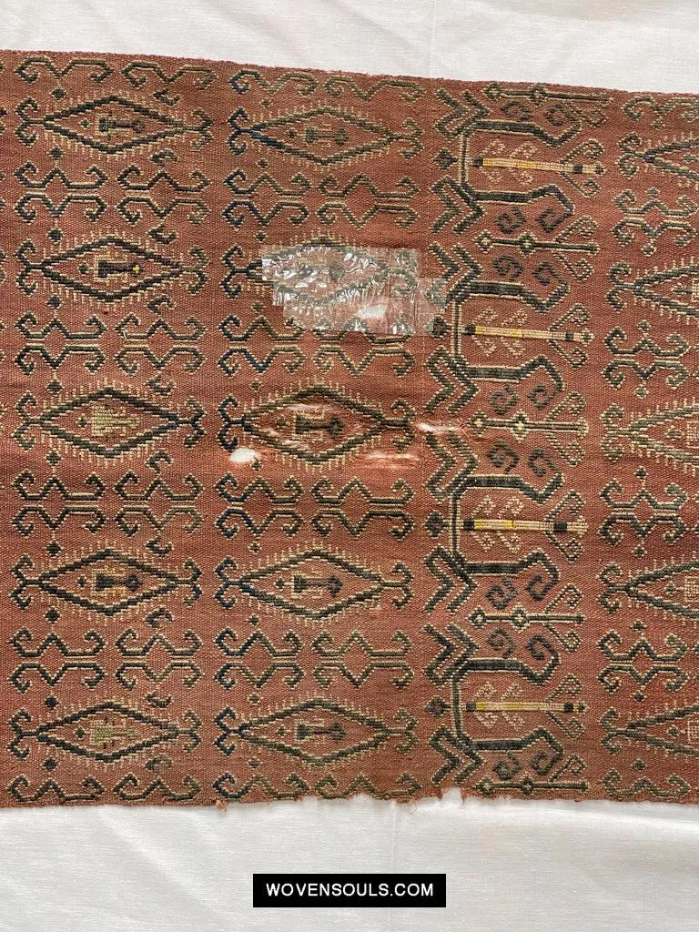1649 Antique Iban Pua Kumbu Sungkit Textile with Human Figures