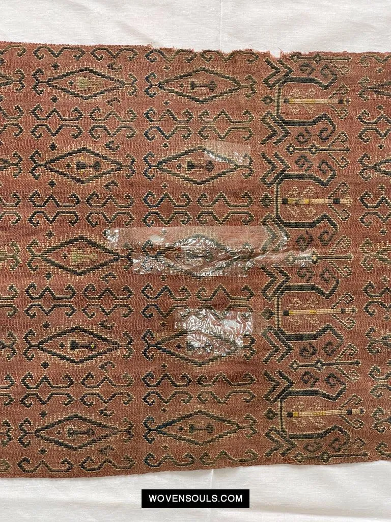 1649 Antique Iban Pua Kumbu Sungkit Textile with Human Figures