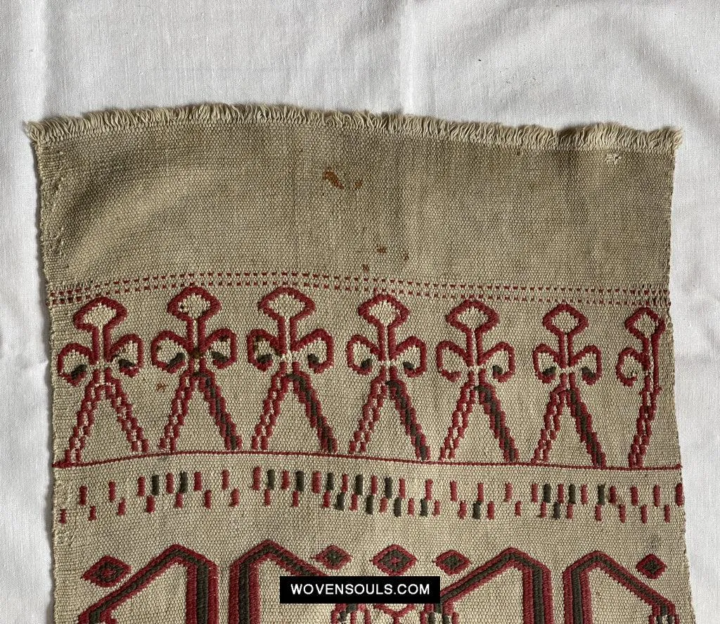 1652 Antique Iban Pua Kumbu Sungkit Textile with Human Figures