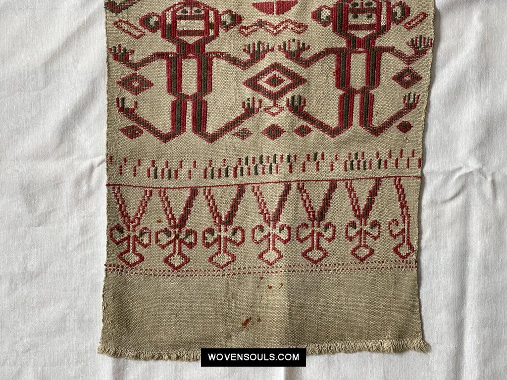 1652 Antique Iban Pua Kumbu Sungkit Textile with Human Figures