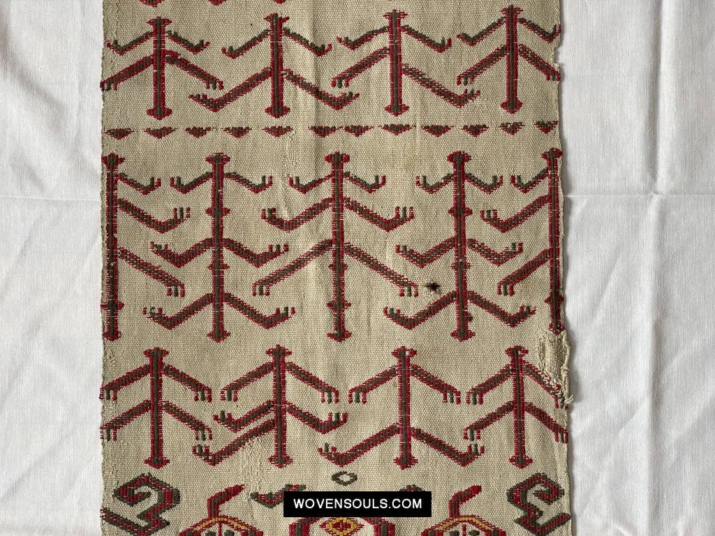 1652 Antique Iban Pua Kumbu Sungkit Textile with Human Figures