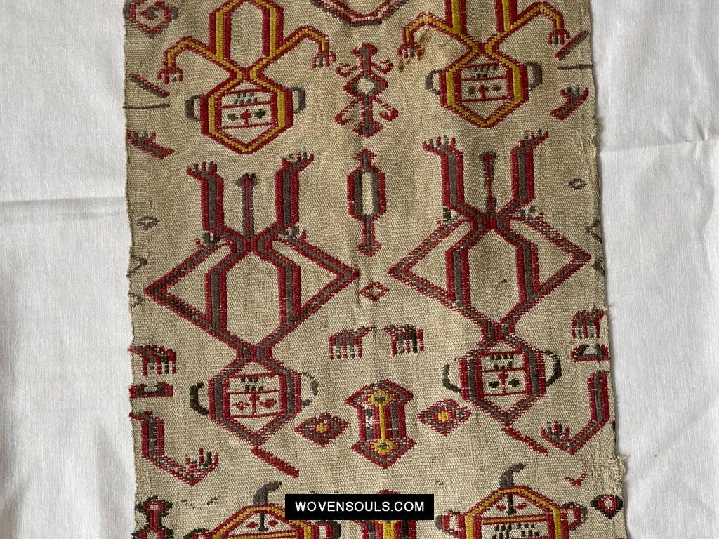 1652 Antique Iban Pua Kumbu Sungkit Textile with Human Figures