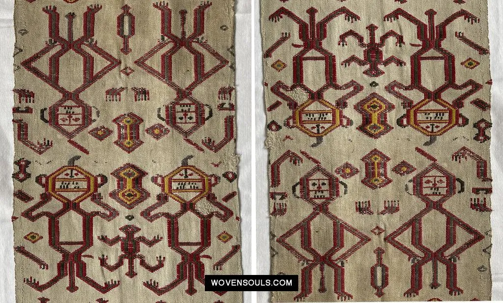 1652 Antique Iban Pua Kumbu Sungkit Textile with Human Figures