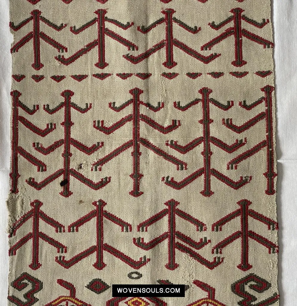 1652 Antique Iban Pua Kumbu Sungkit Textile with Human Figures