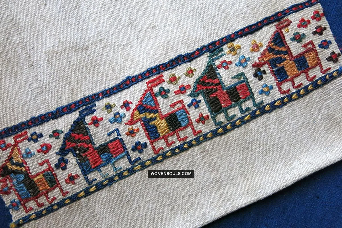 1791 Antique Shahsavan Flatweave Textile Art