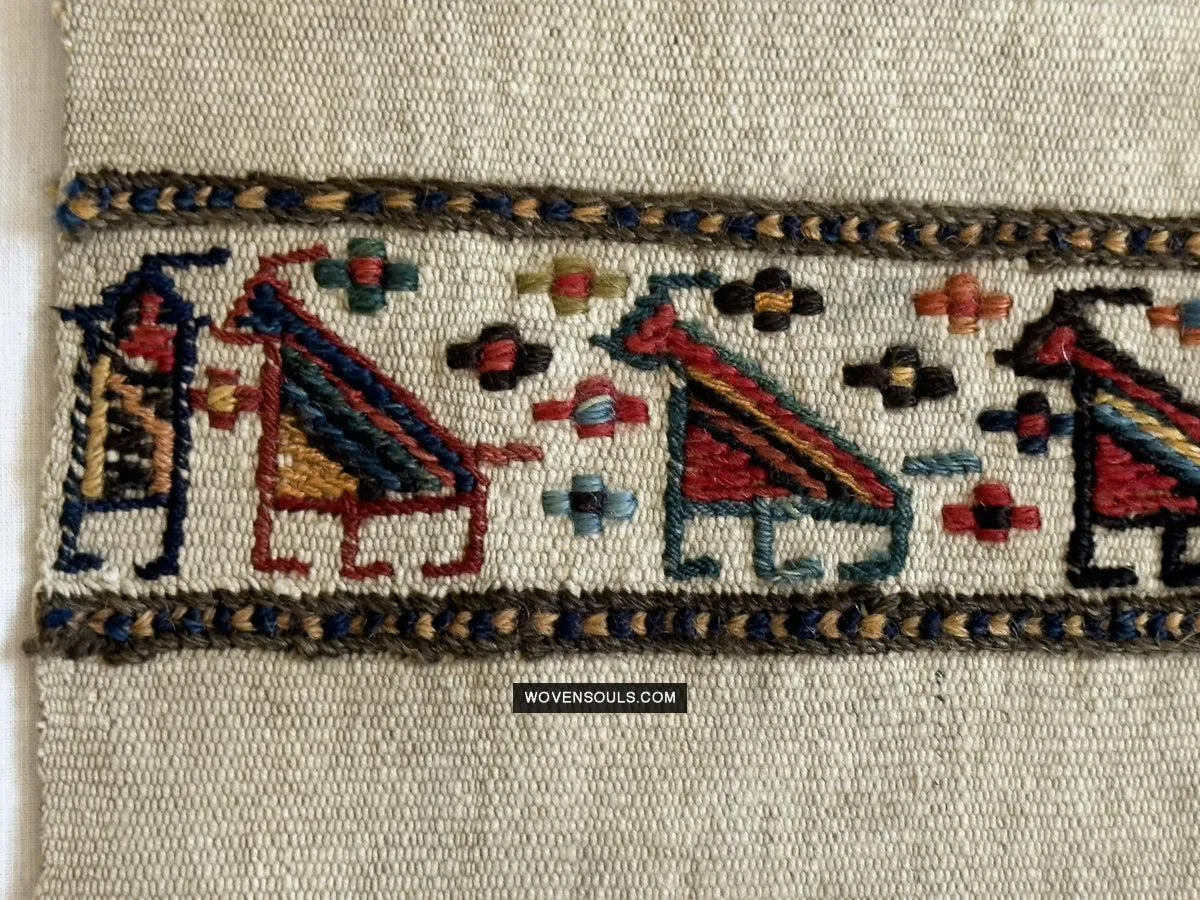 1791 Antique Shahsavan Flatweave Textile Art