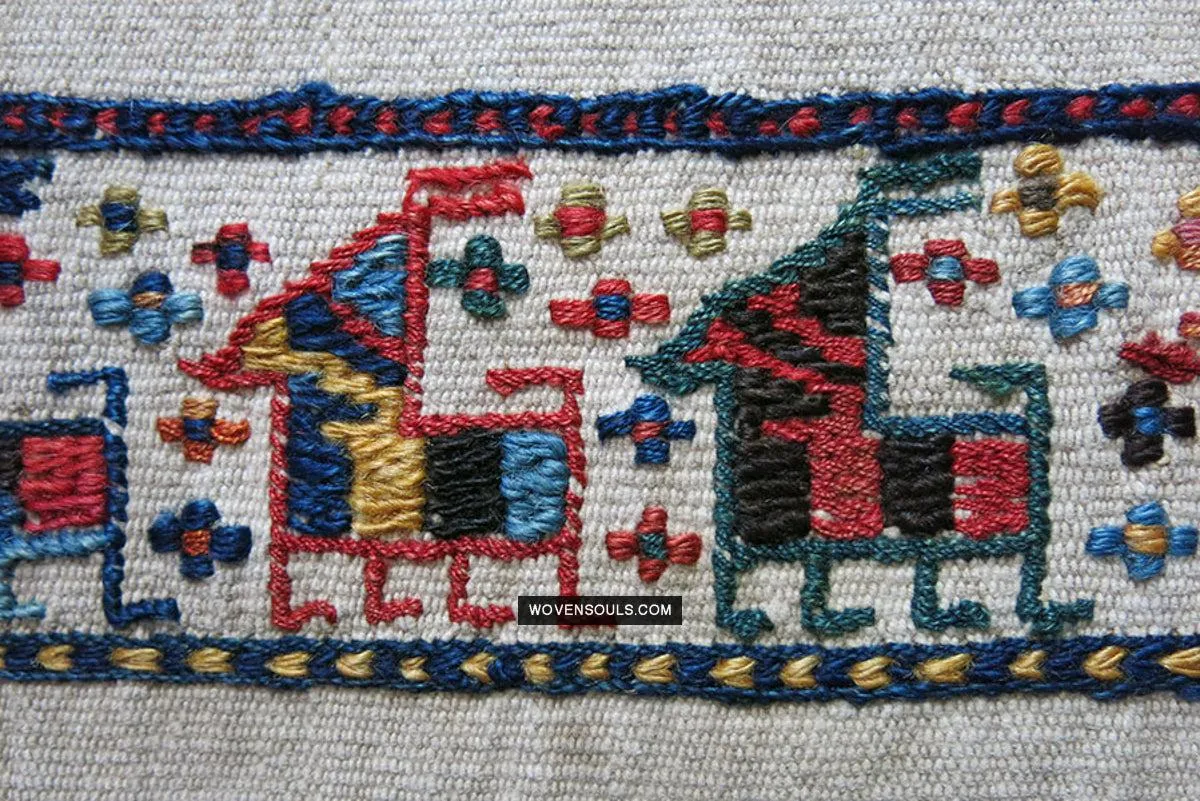 1791 Antique Shahsavan Flatweave Textile Art