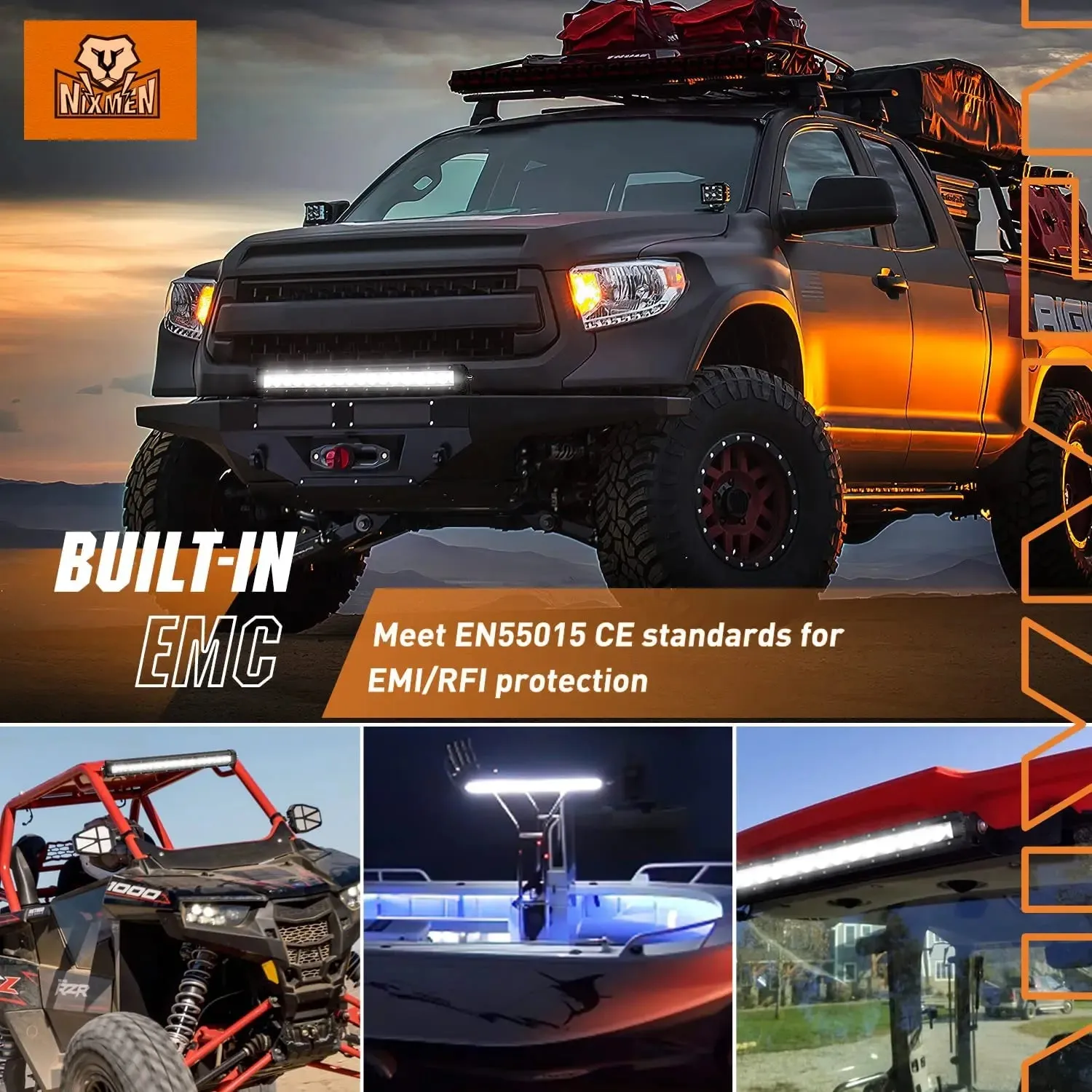 30 inch 120W 14400LM Slim Built-in EMC Osram P8/5W Chips Spot Flood Led Light Bar