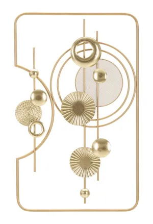 Golden Metal Geometric Circles Wall Decor