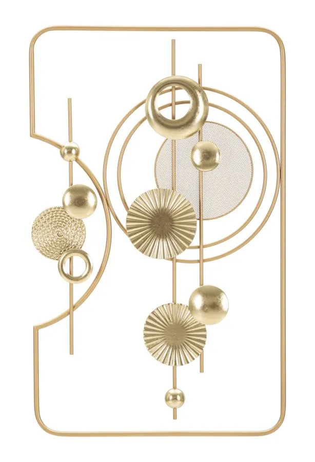 Golden Metal Geometric Circles Wall Decor