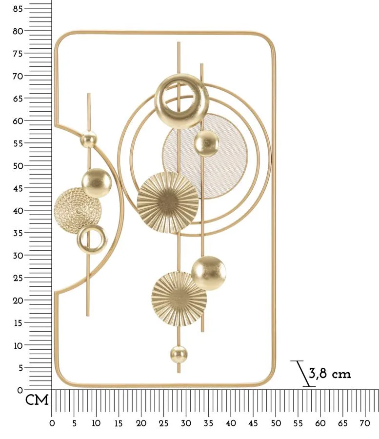 Golden Metal Geometric Circles Wall Decor