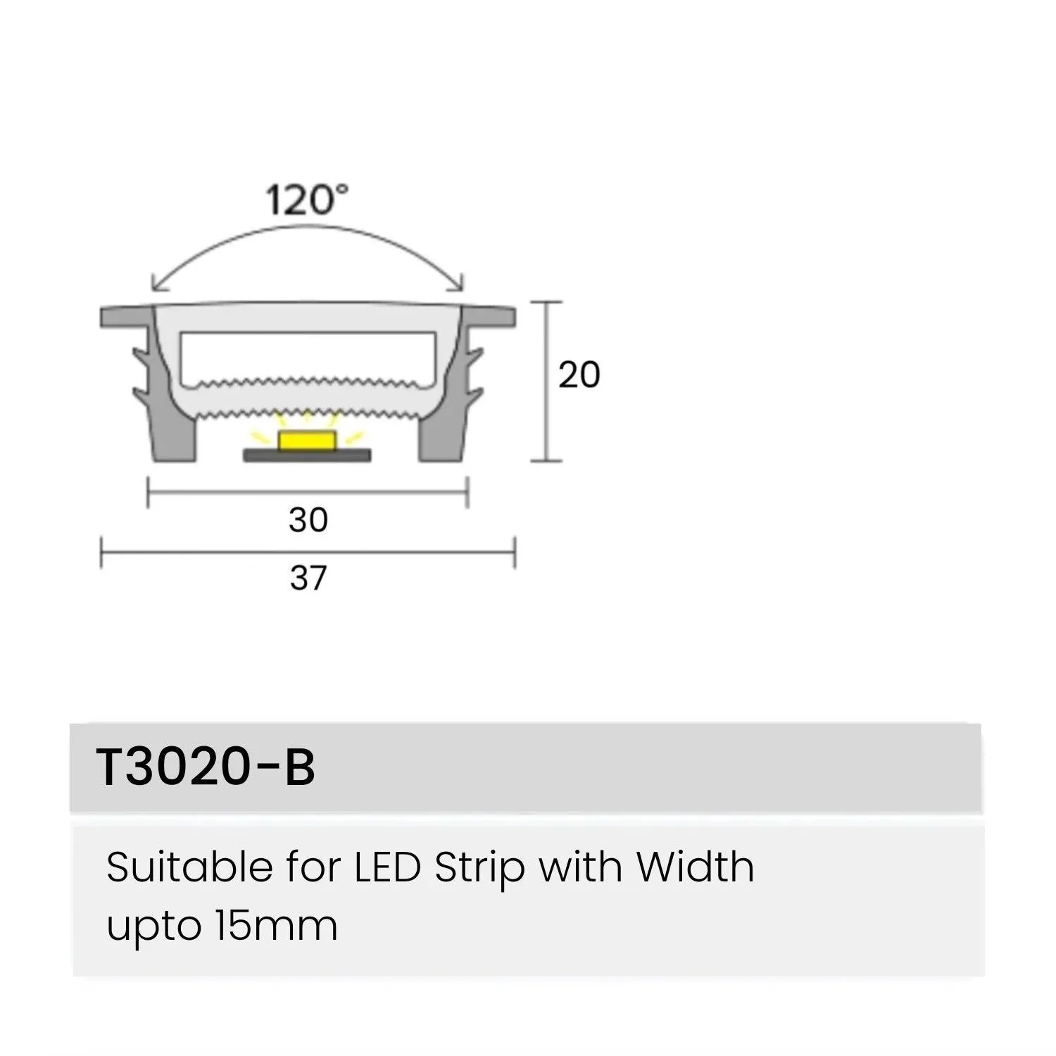 LED Strip Black Silicone Neon Flex Profile Cover Body Flexible Bendable 30x20mm