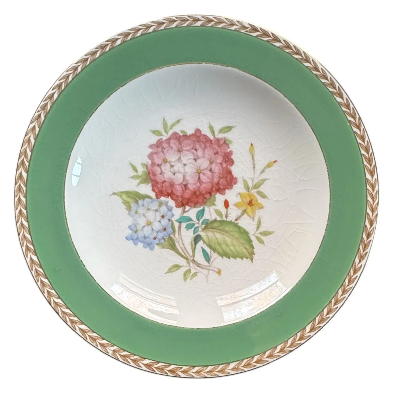 Set 6 Different Antique Hand Painted Flower Transferware Plates English Cottage