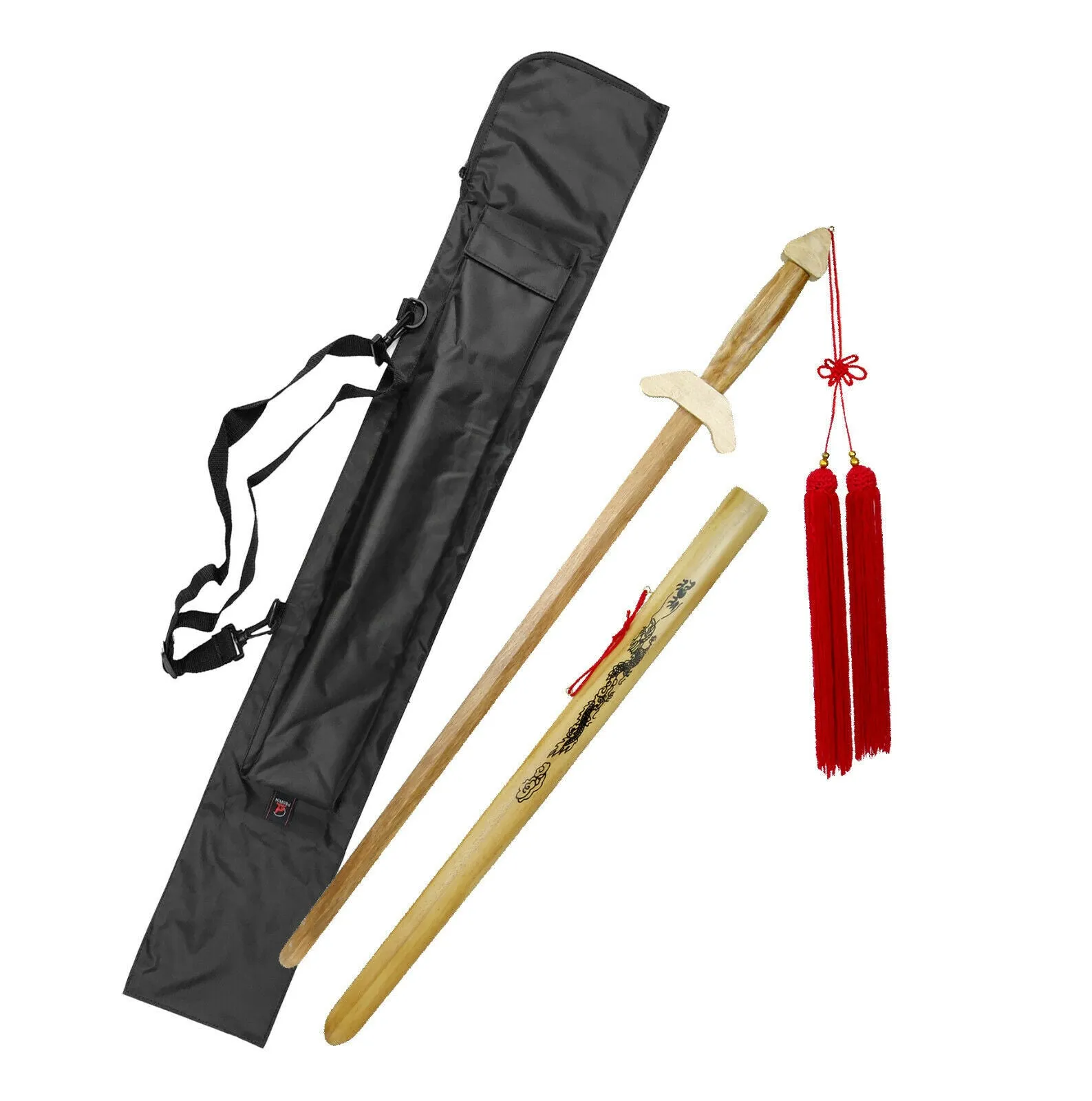 Sword, Wood Taichi, Natural with Scabbard, 35"